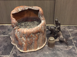【2017-10-25】東温市にて錫の茶壺　銅鯉仙人香炉　火鉢を買い取らせて頂きました。